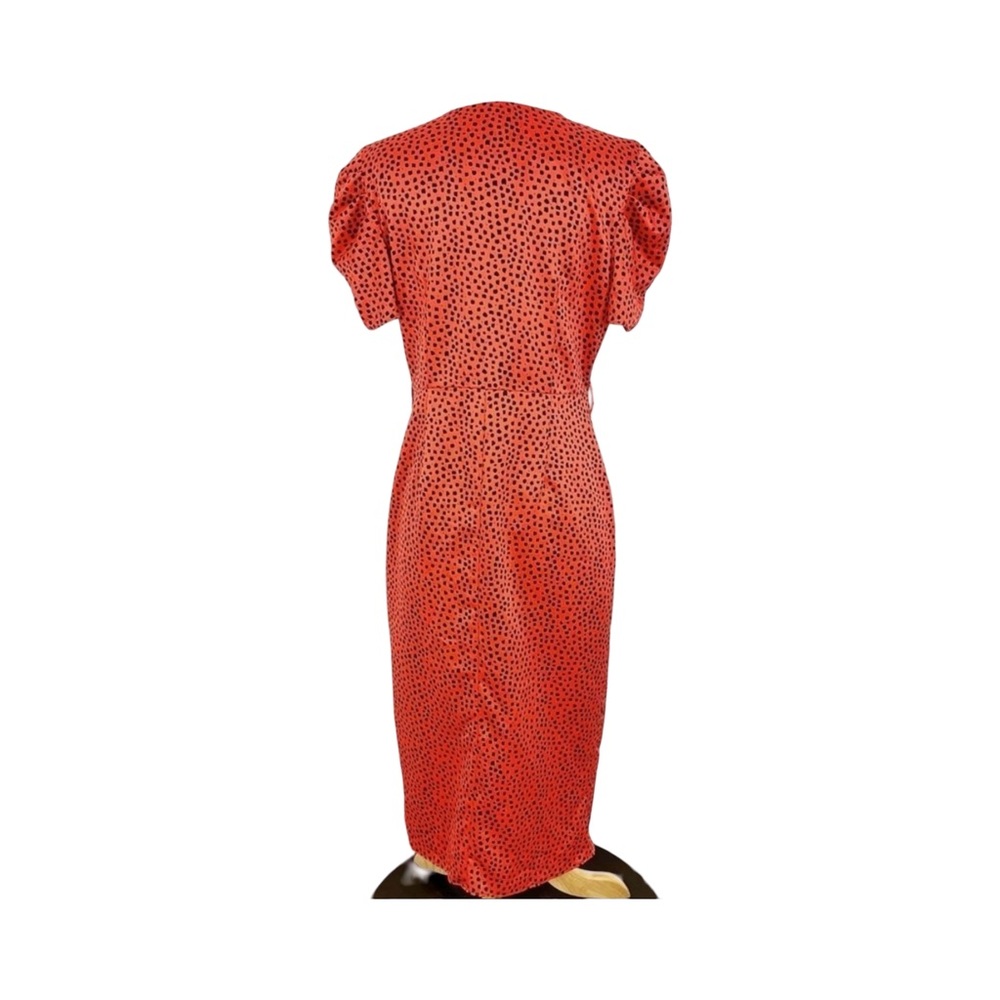 RIVER ISLAND Red Spotted Faux Wrap Midi Dress - Picture 6 of 10
